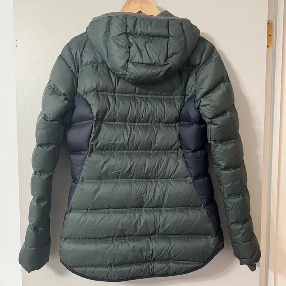 Columbia Pebble Peak Green and Black Down Hooded Jacket - Picture 5 of 5